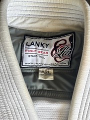 Lanky Pro Fight Gear Tall Pearl Weave Gi Jacket 550 V3 A2L Jacket White BJJ