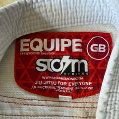 Gracie Barra GB Equipe Storm San Diego Jiu Jitsu Gi Top Only Y2 No More Bullying