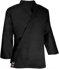 BLACK Karate Uniform, Gi 7 oz Adult Kids w/White belt Tae Kwon US Size TMA