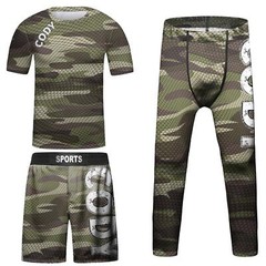 USA SHIP Kids Brazilian Jiu Jitsu BJJ MMA Rashguard Shorts Spats Uniform Camo