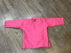 JAYEFO girls jiu jitsu/martial arts top pink long sleeve K-1 poly/cotton blend