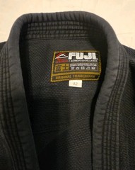 Vintage Fuji Kimono Adult Size A2 Black Brazil Martial Arts Jiu Jitsu Top Only