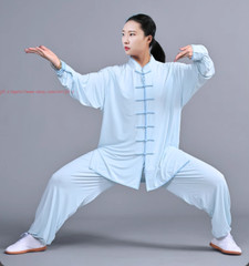 UPF50+Sunscreen Tai chi Uniform Ice Silk Kung fu Suit Martial arts Wing Chun Set