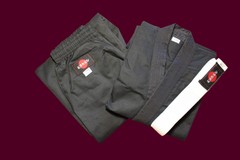 KANKU New Karate Uniform Red, Black, White 10 oz Medium Weight Adult, Kids