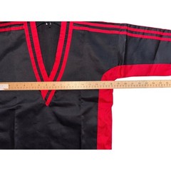Kids Black Red Trim Karate Taekwondo Martial Arts Uniform Set Size 0