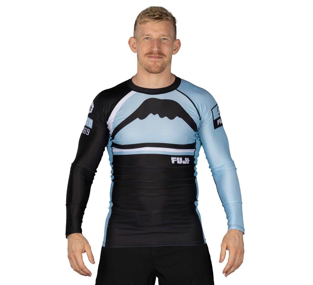 Fuji Mount MMA BJJ Jiu-Jitsu LongSleeve Long Sleeve LS Rashguard – Light Blue