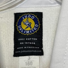 Judo Unlimited Karate Uniform Set Unisex 3/160 White Single Weave BJJ Jiu Jitsu