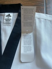 Adidas Size 150 cm White Color Black Collar Dobok Taekwondo Top WTF ORIGINAL