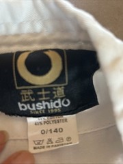 Bushido Karate Uniform The Essential Uniform Kids Sz S 0/140White Kimono Suit PO