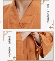 New Cotton Shaolin Monk Robes Kung fu Uniform Buddhist Meditation Tai chi Suit