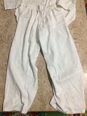 Child’s Sz 0 Martial Arts Group Kid Taekwondo White Outfit Gi Uniform Top Pants
