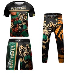 Kids Mma Rashguard Shirt For BJJ Jiu Jitsu Muay Thai Shorts Children KickBoxing