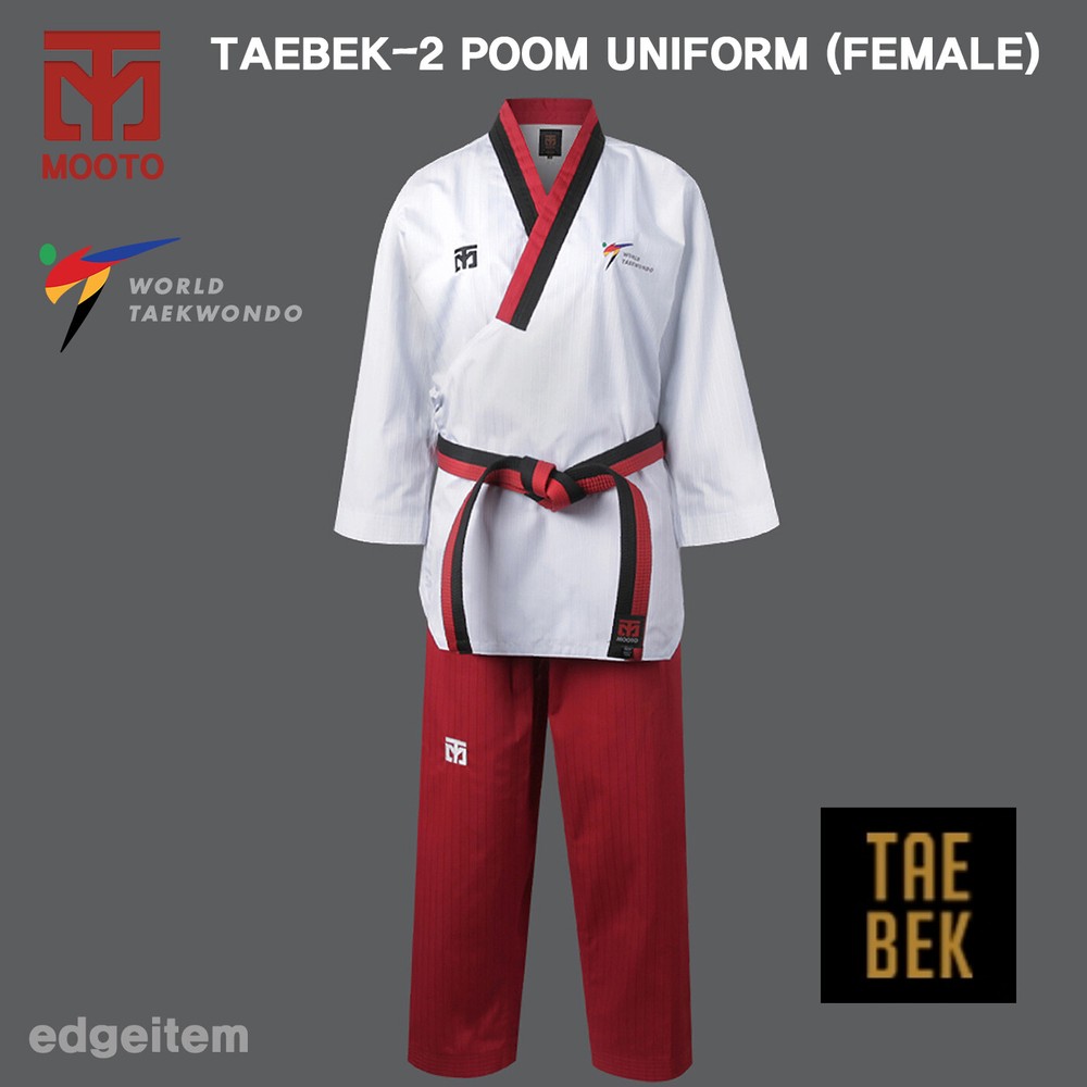 MOOTO Taebek-2 Poomsae Poom Uniform (Female) WT Taekwondo Dobok Gi