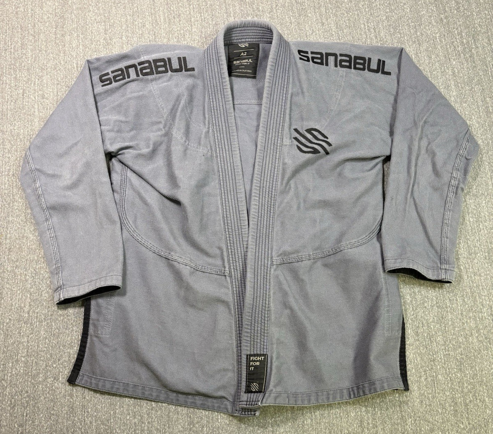 Sanabul Jiu Jitsu Gi Adult Aize A2 Gray Brazilian BJJ Kimono No Belt Heavy