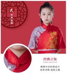 Traditional Chinese Kung Fu Uniform Martial Arts Suit Dragon Embroidery Outfit