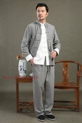 3pcs Traditional Chinese Linen Kung Fu Tai Chi Uniform Retro Plus Size Tang Suit