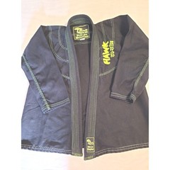 Hawk Jiu Jitsu BJJ Gi Kimono Top Black Lime Green K4 Kids Youth Martial Arts