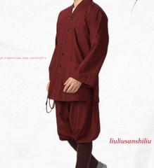 High Quality Casual Suits Buddhist Monk Religion Sets V-Neck Shirt+Pant Uniform