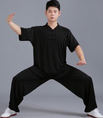 Milk Silk Chinese Kung Fu Tai Chi Uniform T-Shirt Pants Martial Arts Wushu Suit