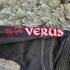 Verus Brazilian Jiu Jitsu Gi Men’s Size A00 Black Cotton Long Sleee Embroidered
