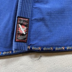 Hayabusa Premium Gi Top Mens A2 Blue Embroidered Logo Front and Back Jiu Jitsu