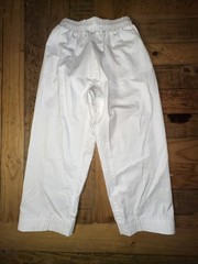 Martial Arts Karate Uniform Cotton Poly White with White Belt Unused Size 0/140