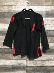 Elite Sports Gi BJJ Ju Jitsu MMA Size C1 Youth Black Red Top Only
