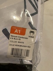 Venum Contender 2.0 Brazilian Jiu-Jitsu BJJ MMA Kimono Gi Uniform White A1 NWT