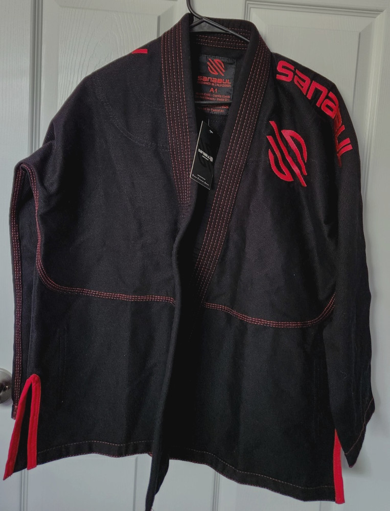 Sanabul Jacket Adult A1 Black/Red Brazilian Jiu Jitzu Gi Kimono Combat BJJ TOP