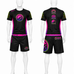 Shoyoroll Batch 143 Malibu BJJ Rashguard Shorts MMA Grappling Set