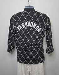 Vintage Taekwondo Jacket Black Belt Korea USA Patches Martial Arts Uniform
