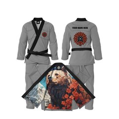 Custom Grey Brazilian Jiu Jitsu Gi | 450 GSM Pearl Weave Kimono with Personalize