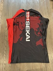 FUJI Sports Sekai 2.0 Red Ranked Long Sleeve Rash Guard BJJ Large