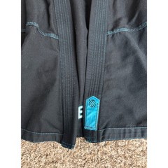 Sanabul Blu Neo Kids BJJ Gi Kimono Top Black Turquoise Blue Size K4