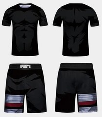 Kids Brazilian Jiu-Jitsu BJJ MMA Rashguard Shorts Set Anime Fighter DBZ Dragon