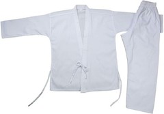 FLUORY Karate Uniform with Size 000/110CM (3'5-3'9), Ku-c001-white