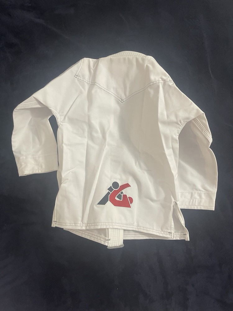 White Origin Kids Gi 5/6 With Custom Embroidered Logo On Back