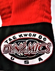 DINAMICS Martial Arts AN’S TAEKWONDO Shirt/SHORT Kids White/RED SET SIZE 000/120