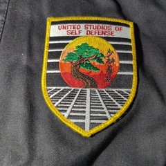 Vintage Macho Brand Karate 2 PC Gi Large Tiger & Other Patches Youth SZ O/140