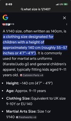 Brazilian Jiu-Jitsu Gi Black Size 1/140. Pants, Top And Belt. 9-11 Years Old.
