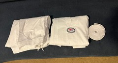 Taekwondo Uniform White Fabric Top Pants Belt Adult Black Belt Institute Size 7