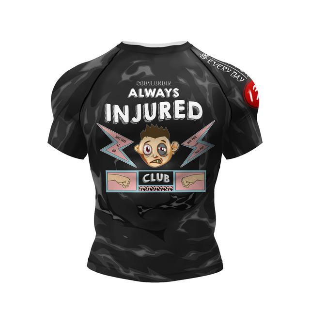 Always Injured Theme BJJ Rashguard for Jiu Jitsu MMA Jiu-Jitsu No Gi Rash Guard