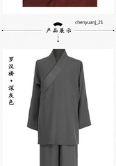 Buddhist Shaolin Monk Robe Full Set Linen Kung Fu Suit Meditation Uniforms Cloth