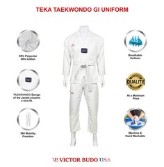 Teka Taekwondo Uniform with Free Belt 8-oz Lightweight Martial Arts Training …