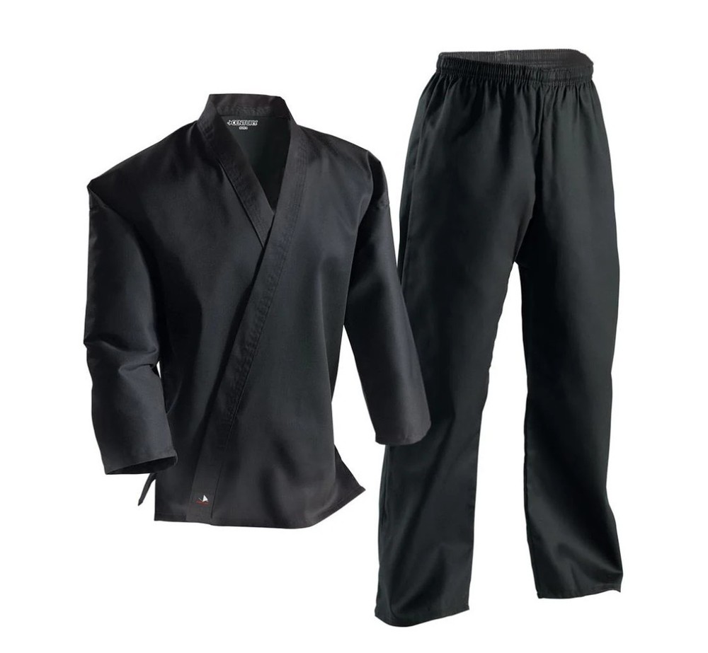Century 6 oz. Lightweight Student Karate Uniform w Elastic Pants Black Size 00