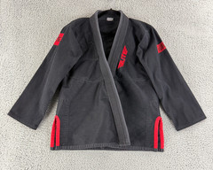 Elite Sports BJJ Gi Jacket Youth Kid Size C3 4’9″ – 5’0″ 95-110 lb Pull On Black