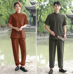 Women Men Cotton Linen Tai Chi Kung Fu Suit Morning Exercise yoga Clothing Sets