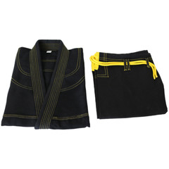 Martial Sports Brazilian Jiu Jitsu Gi Uniform Black/Yellow, Free Belt, Free Ship