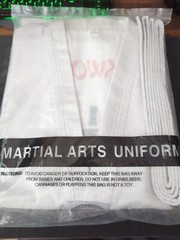 Taekwondo Uniform – White V-Neck – Miami Martial Arts White Belt, Size 6