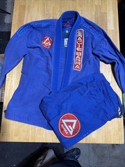 Gracie Barra Atleta A3 Blue Brazilian Jiu Jitsu BJJ Gi Kimono Pants Set EUC